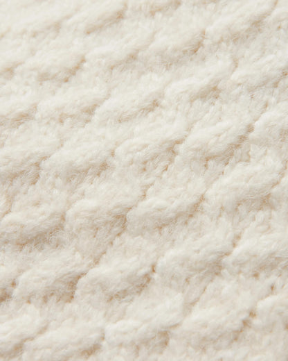 Cozy Cable Knitted Jumper - Off White - Flatlay