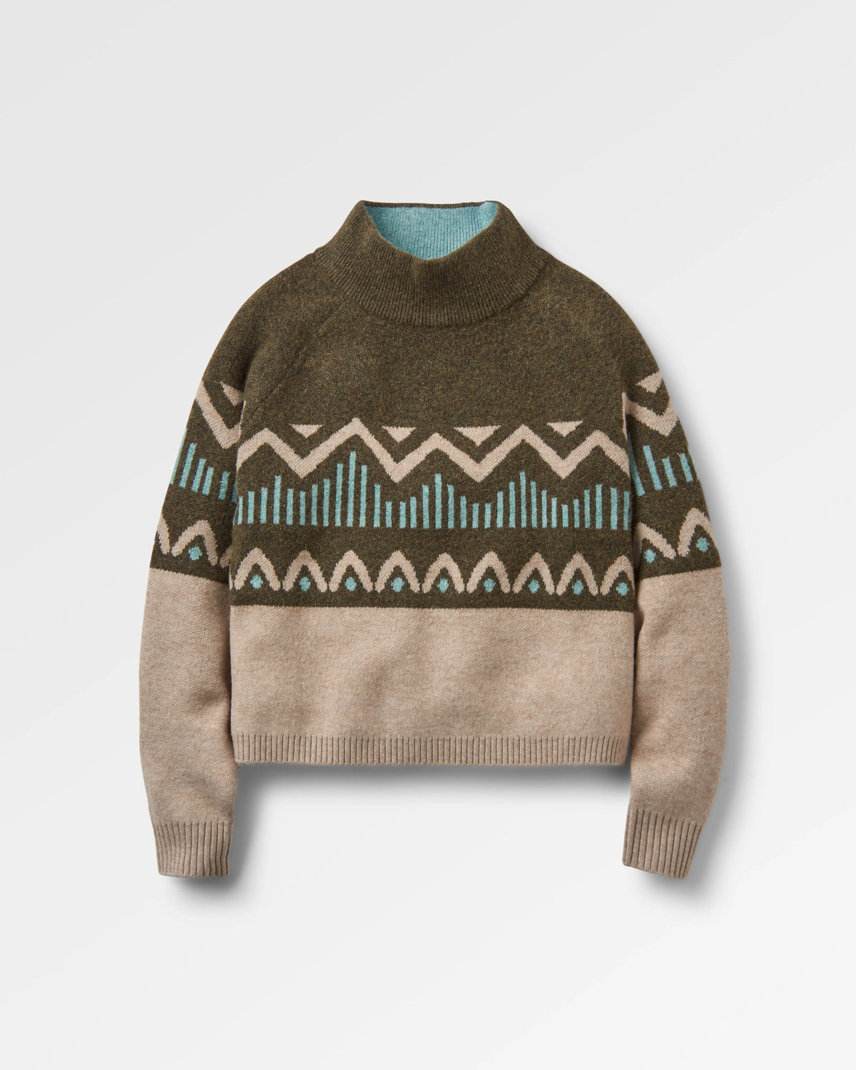 Nettle Knitted Jumper - Khaki - Flatlay
