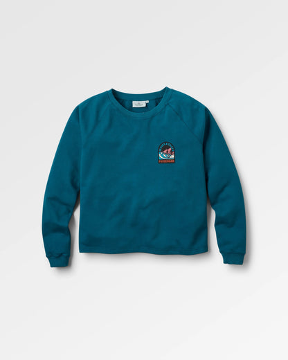 Waves & Trees Sweatshirt - Tidal Blue - Flatlay