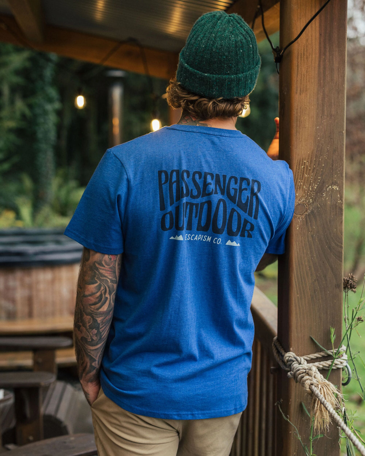 Yuca Cotton T-Shirt - Azure Blue Marl - Lifestyle
