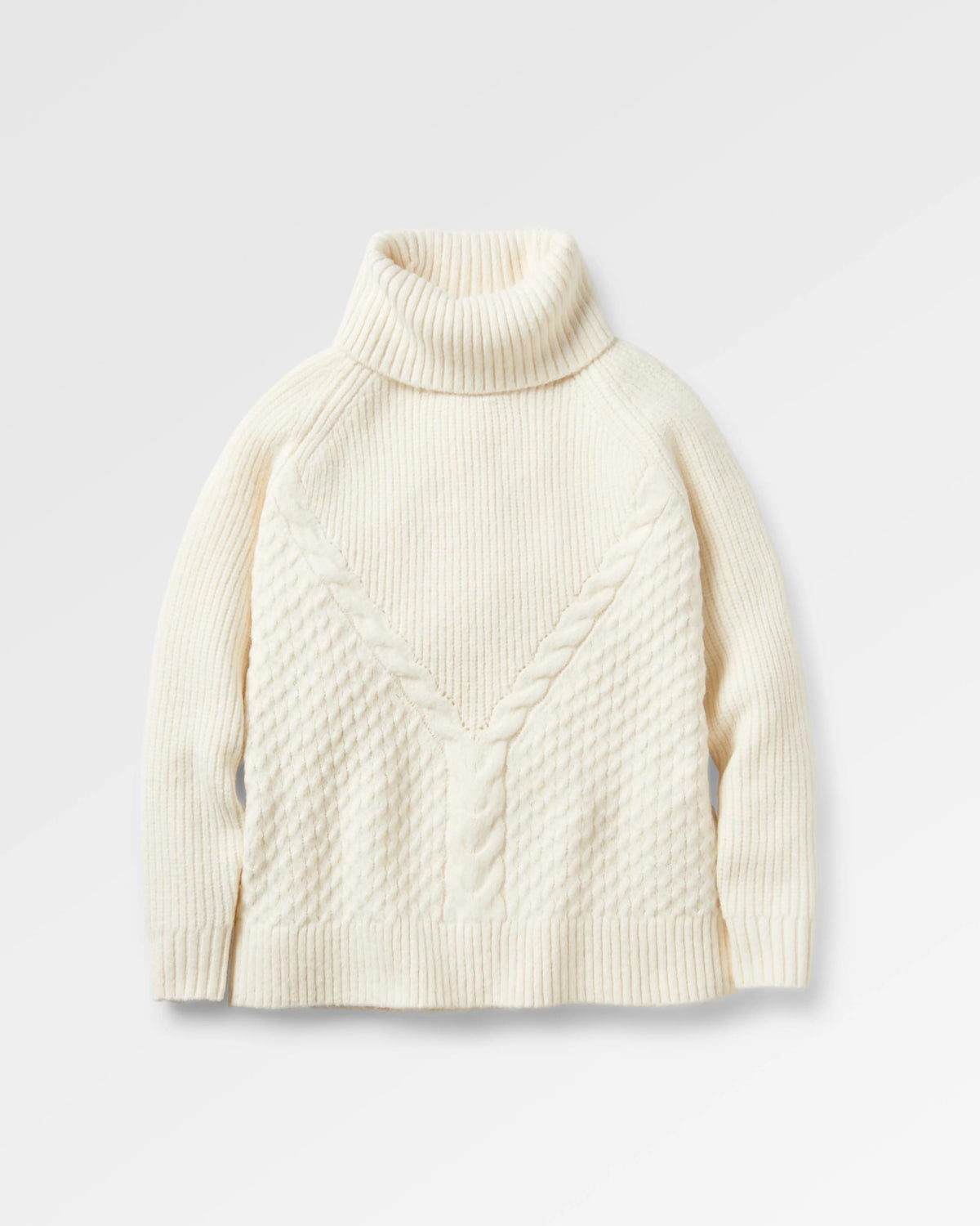 Snuggle Knitted Polo Neck - Off White - Flatlay