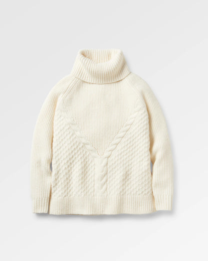 Snuggle Knitted Polo Neck - Off White - Flatlay