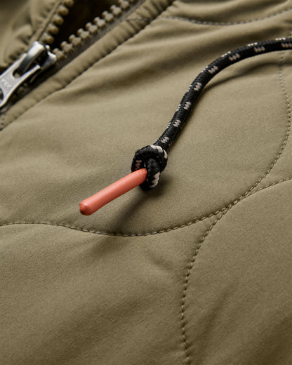 Flora Long Insulated Parka - Dusty Olive - Flatlay