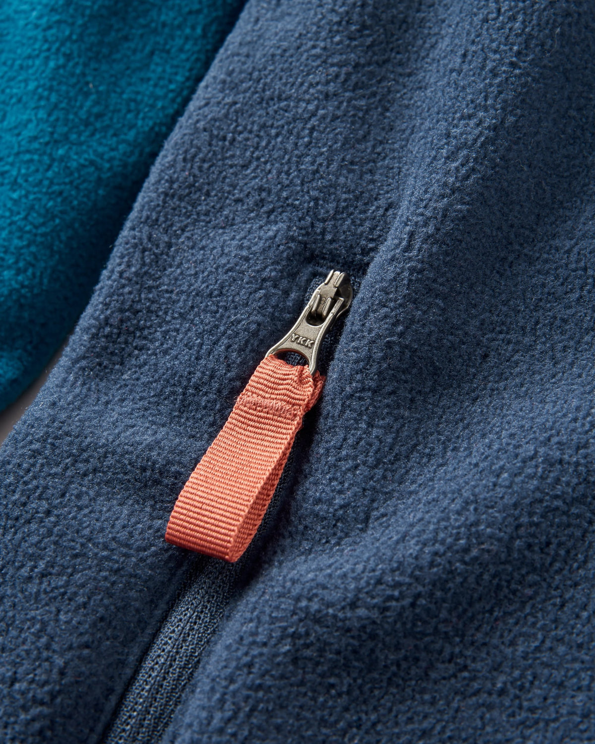 Ridge Full Zip Polar Fleece - Tidal Blue/Rich Navy - Flatlay