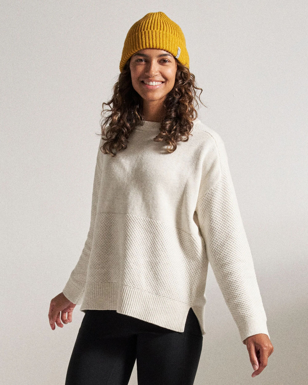 Cove Knitted Jumper - Off White - Studio Model