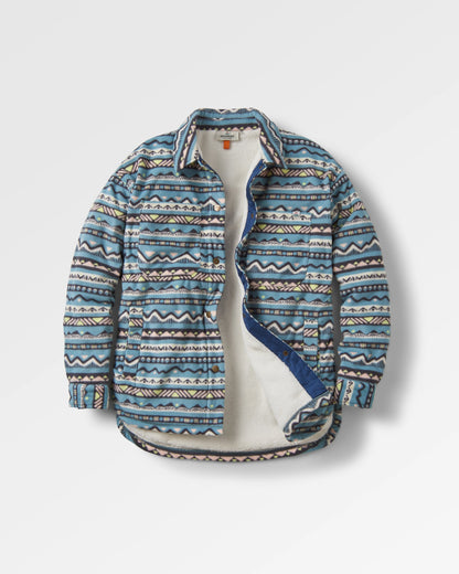 Orion Sherpa-Lined Polar Fleece Shirt - Mountain Geo Arctic - Flatlay