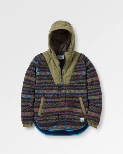 Beaumont Sherpa Hooded Fleece - Mountain Geo Multi - Flatlay