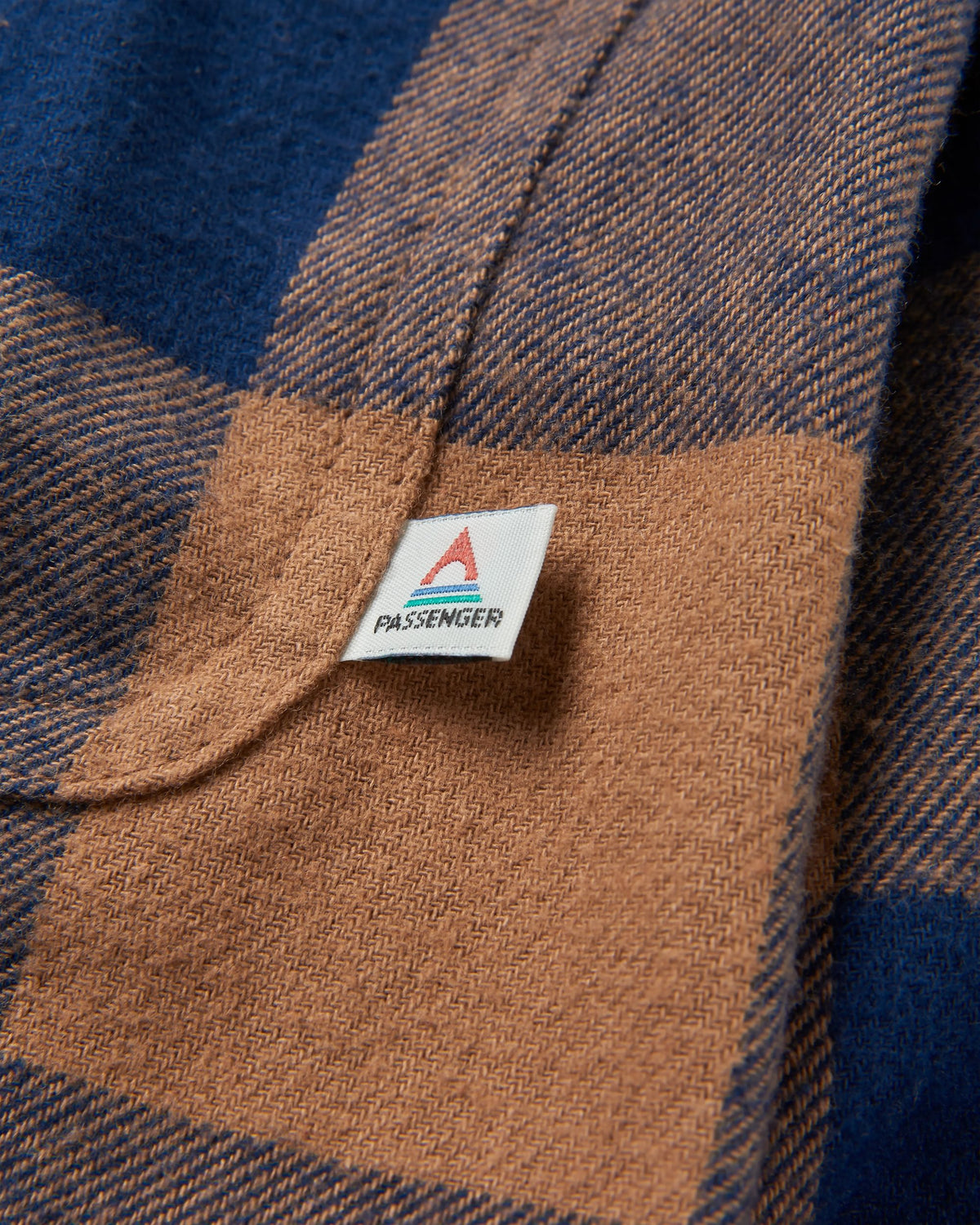 Rustic Cotton Shirt - Toffee/Rich Navy Buffalo - Flatlay