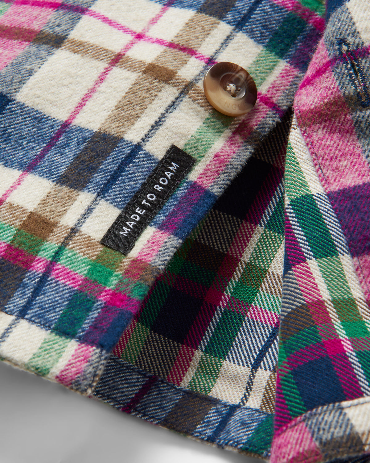 Rustic Cotton Heavyweight Overshirt - Off White Check - Flatlay