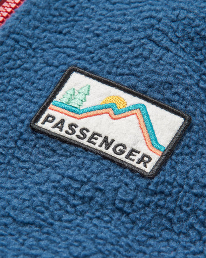 North Coast Full Zip Sherpa Fleece - Dark Denim - Flatlay