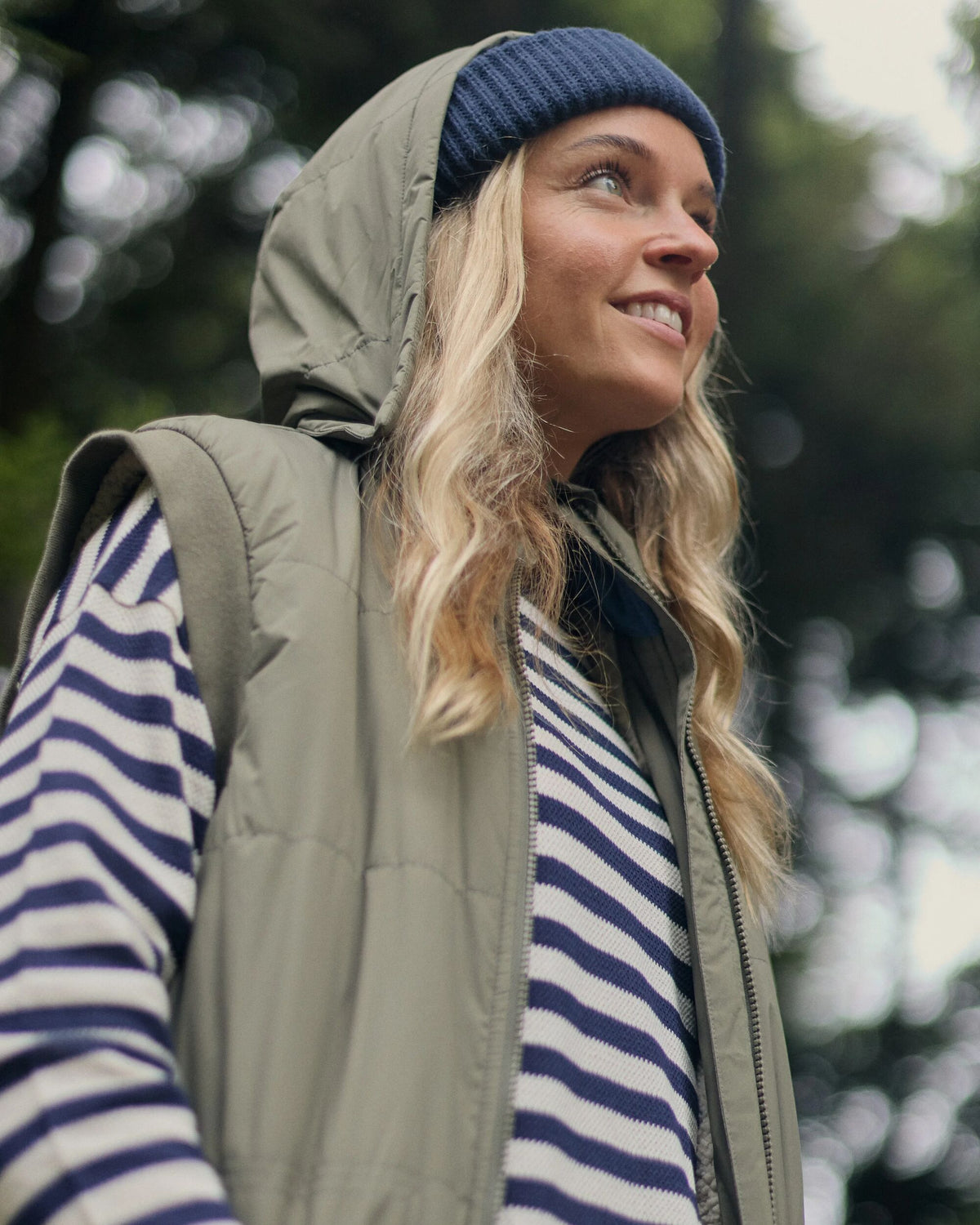 Flora Sherpa Lined Gilet - Dusty Olive - Lifestyle