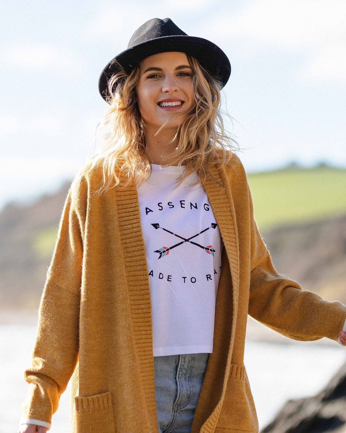 West Coast Knitted Cardigan - Sunset Yellow Marl - Lifestyle