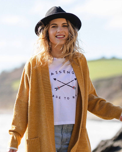 West Coast Knitted Cardigan - Sunset Yellow Marl - Lifestyle