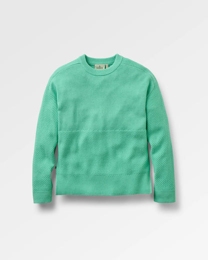 Cove Knitted Jumper - Aquamarine - Flatlay