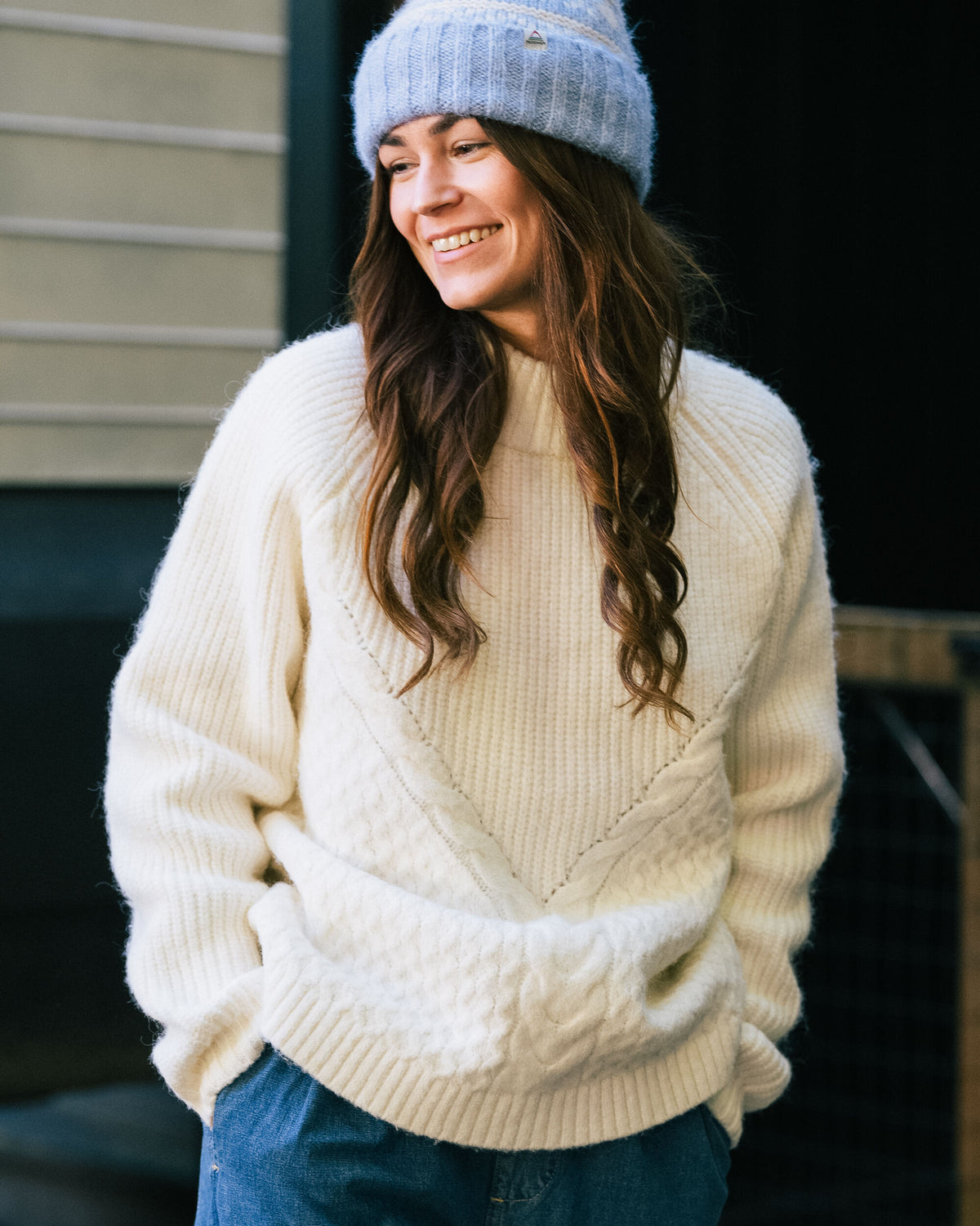 Cozy Cable Knitted Jumper - Off White - Lifestyle