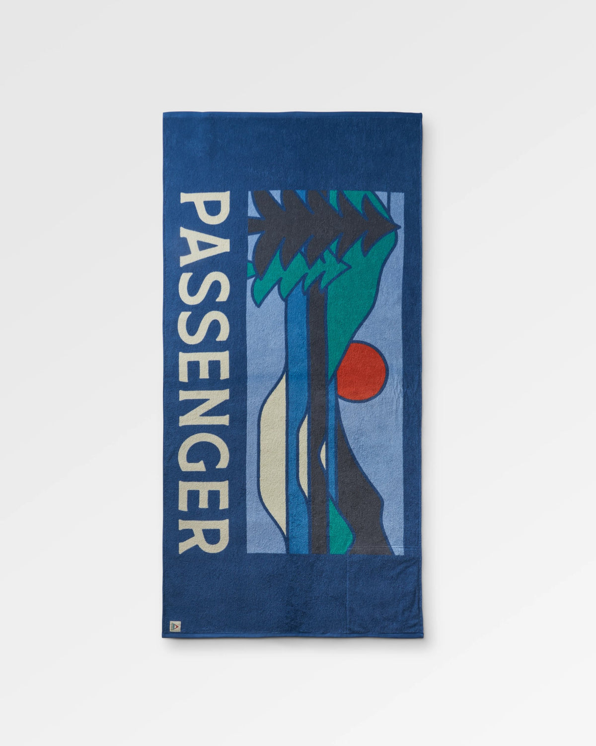 Tideline Cotton Beach Towel - Dark Denim - Flatlay