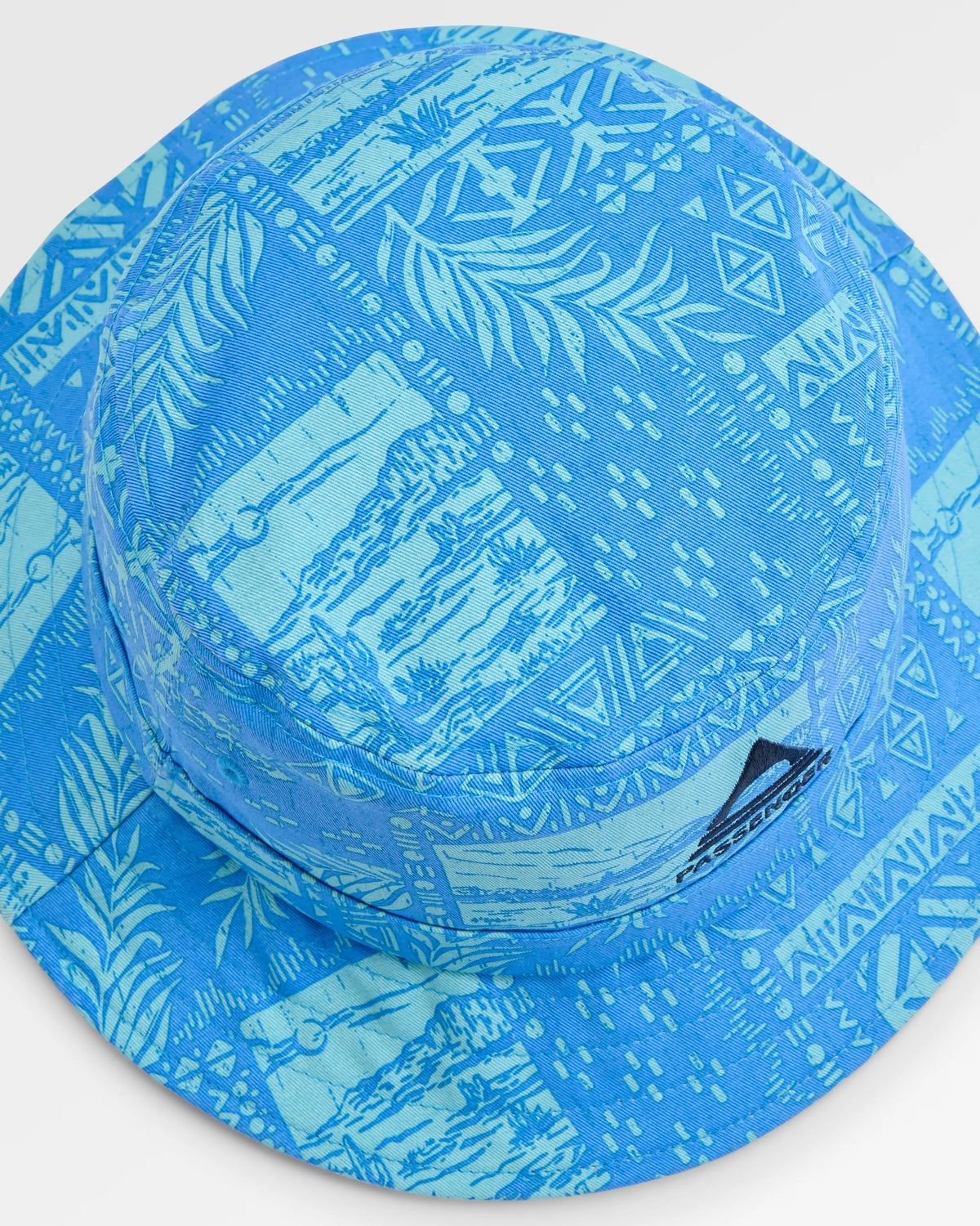 Shaded Bucket Hat - Patchwork Marine Blue - Flatlay