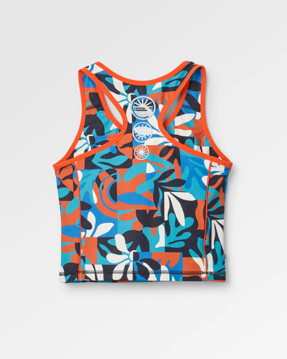 Mantra Active Crop Top - Mountain Foliage Blue - Flatlay