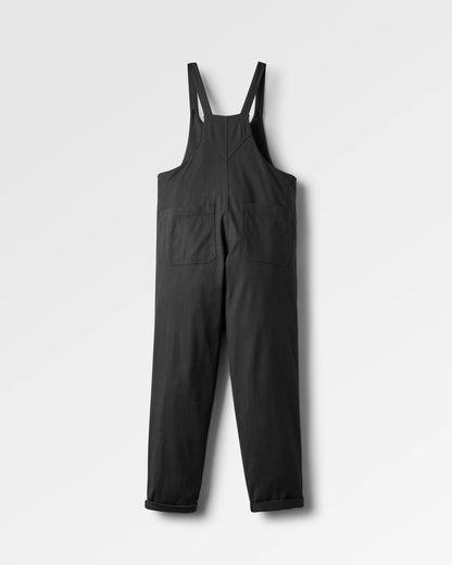 Meadows Cotton Dungarees - Black - Flatlay