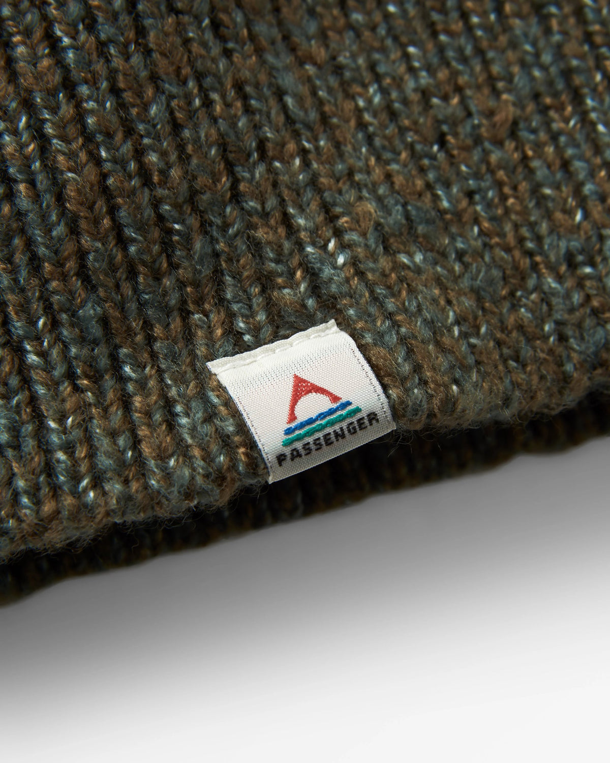 Fog Knitted Jumper - Dark Olive Multi Stripe - Flatlay