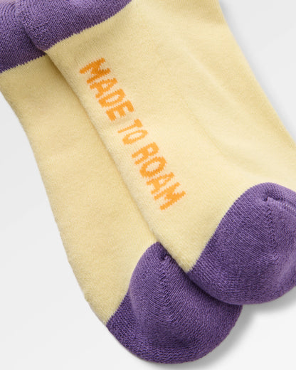 Classic Midweight Crew Socks - Pale Yellow - Flatlay