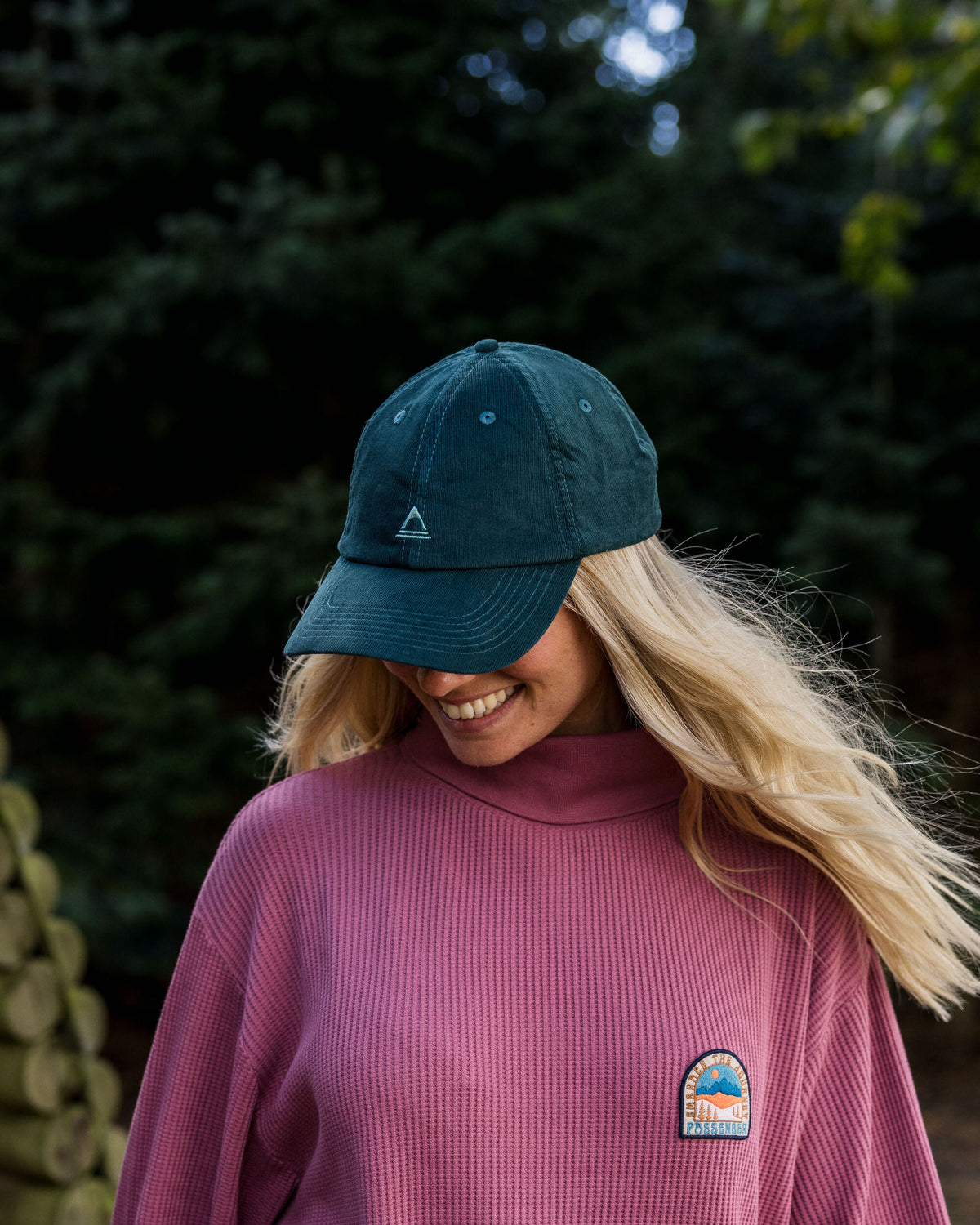 Fade Cord 6 Panel Cap - Deep Ocean - Lifestyle - Female