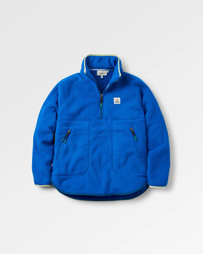 Folksy Sherpa Fleece - Azure Blue - Flatlay