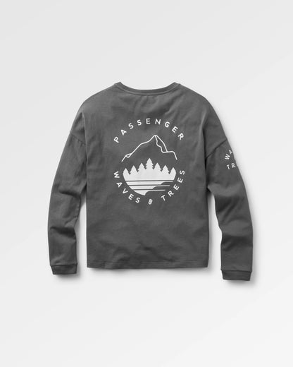 Big Leaf LS T-Shirt - Faded Black - Flatlay
