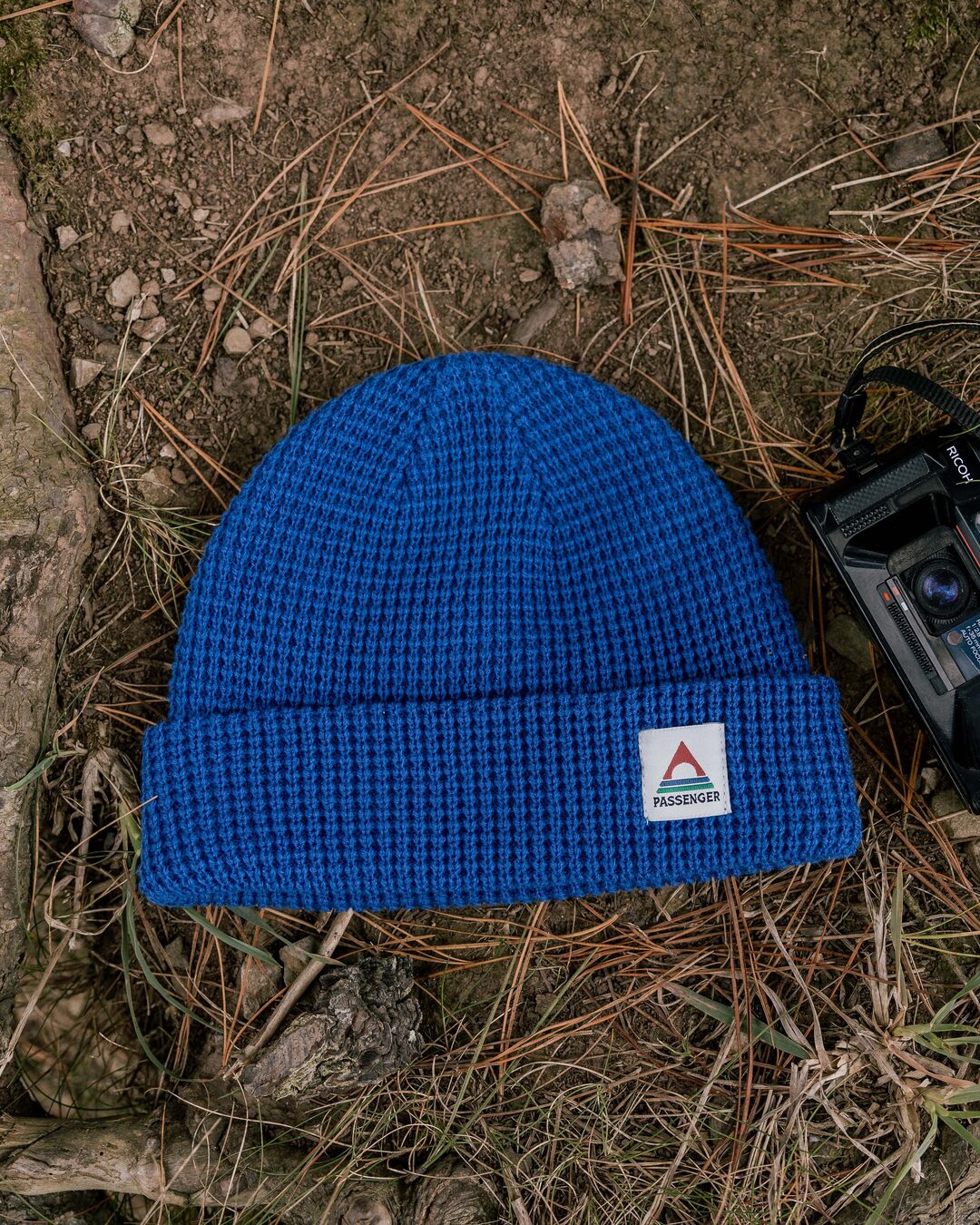 Moss Double Layer Waffle Beanie - True Blue - Lifestyle