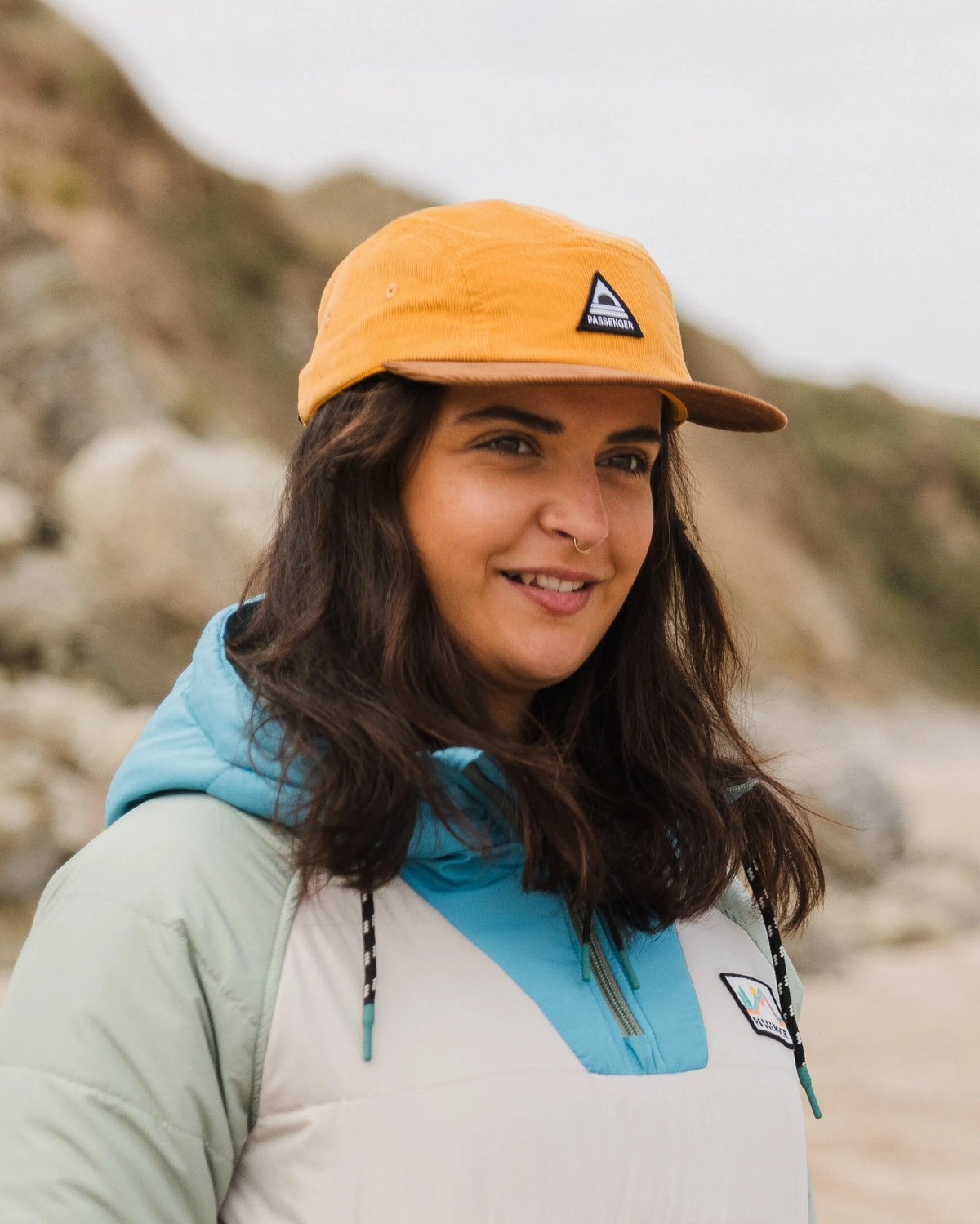 Fixie Cord 5 Panel Cap - Golden Spice - Lifestyle - Female