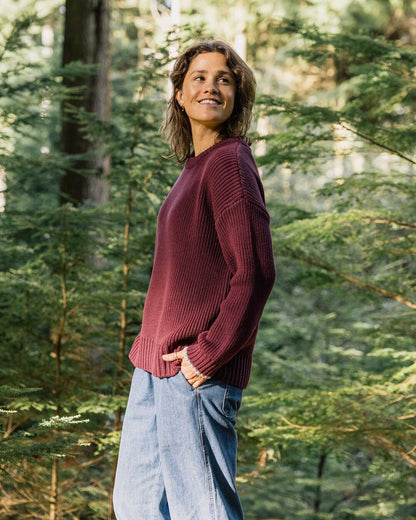 Gondwana Classic Knitted Jumper - Wine - Lifestyle
