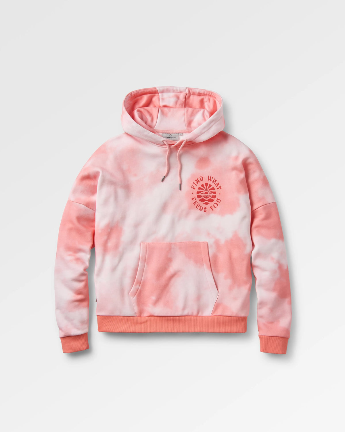 Rediscover Printed Hoodie - Tie Dye Shell Pink - Flatlay