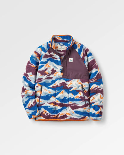 Home Sherpa Fleece - Mount Scenic Azure Blue - Flatlay