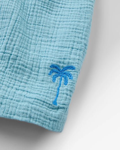 Waveney Cotton Short - Retro Blue  - Flatlay