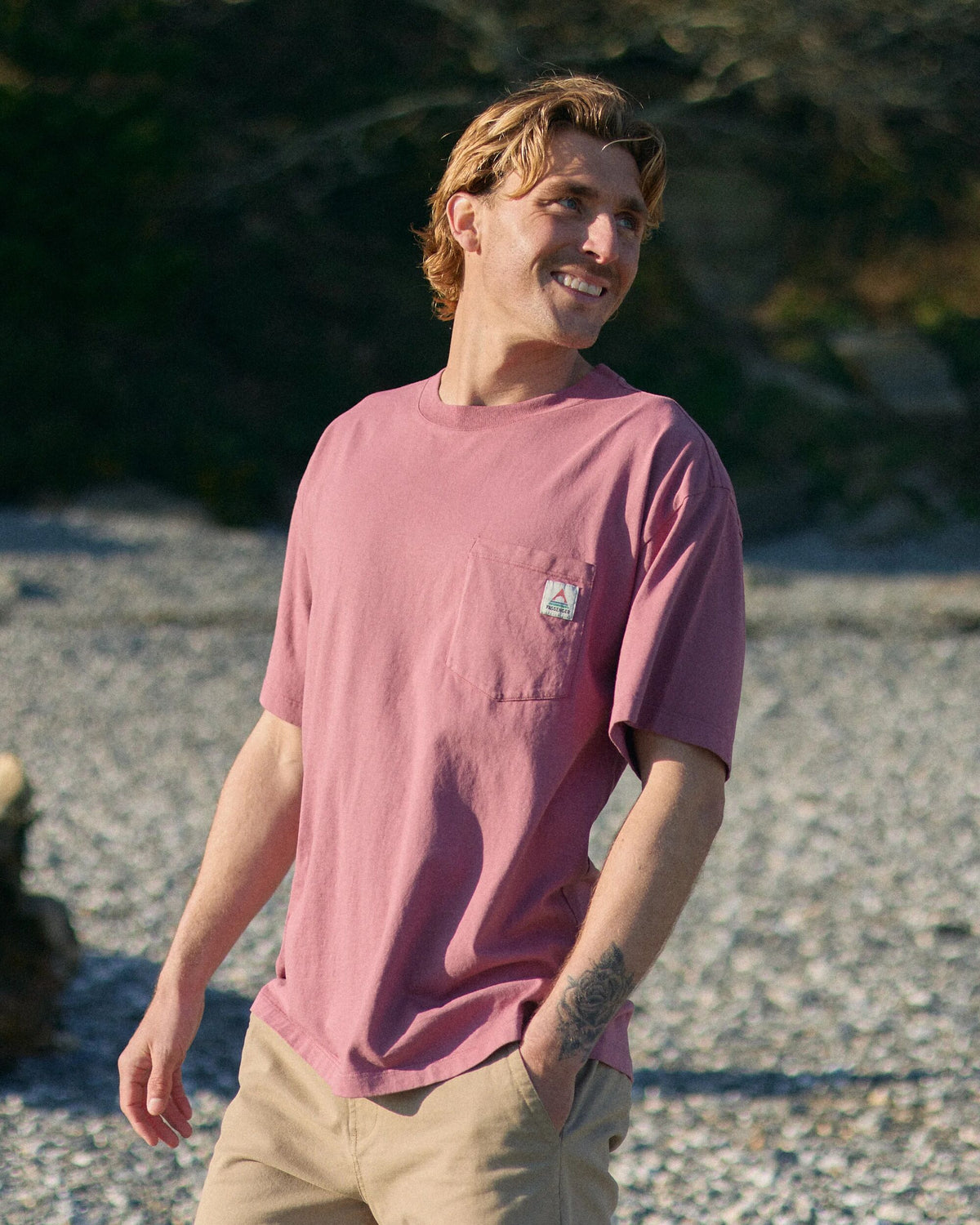 Heritage Relaxed Fit T-Shirt - Mauve Dusk - Lifestyle