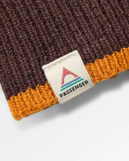 Aspen Stripe Knitted Jumper - Espresso - Flatlay