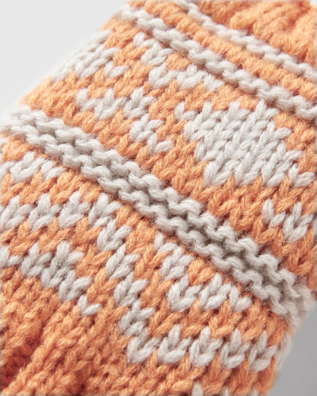 Lily Fleece Lined Fingerless Mittens - Apricot - Flatlay