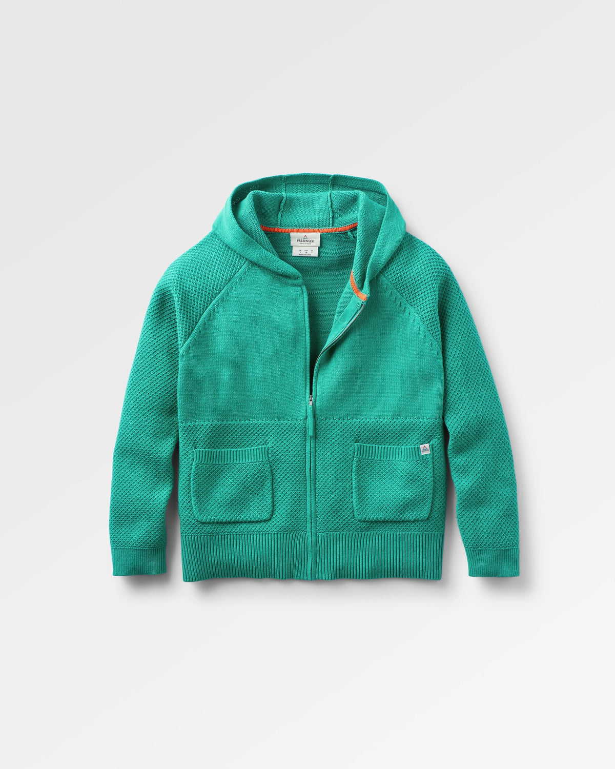 Cove Full Zip Knitted Hoodie - Greenlake - Flatlay