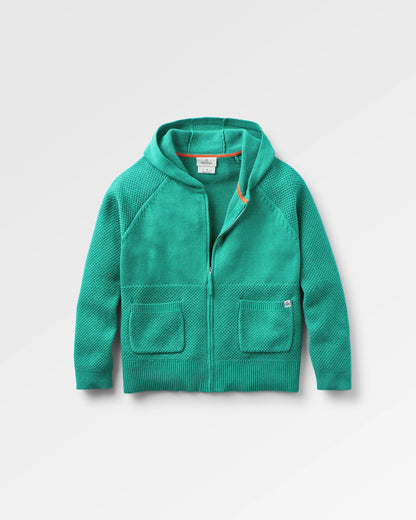 Cove Full Zip Knitted Hoodie - Greenlake - Flatlay