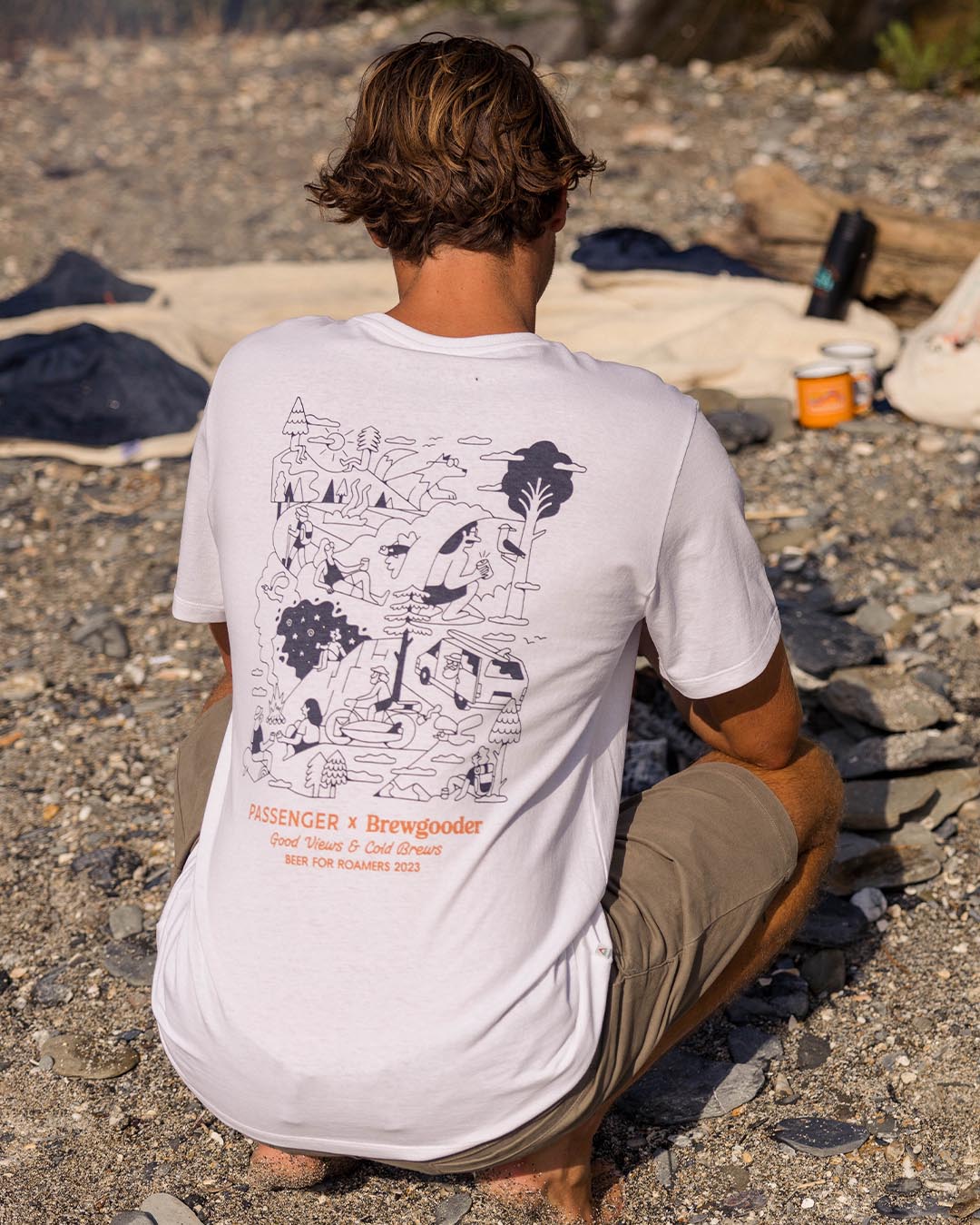 Brews & Views T-Shirt Passenger X Brewgooder - White - Lifestyle