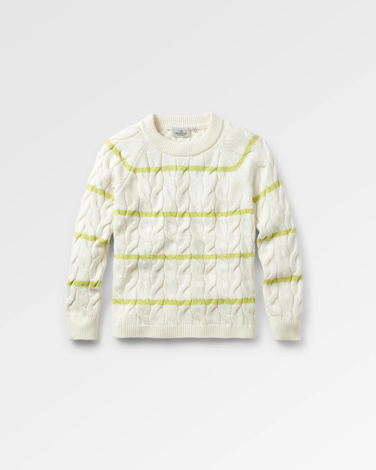 Comfort Stripe Knitted Jumper - Lime Stripe - Flatlay