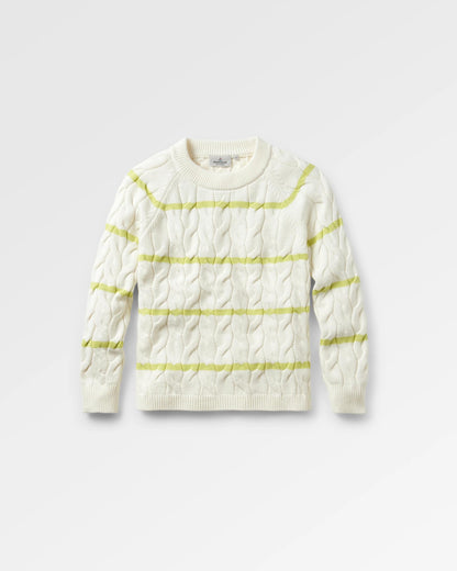 Comfort Stripe Knitted Jumper - Lime Stripe - Flatlay