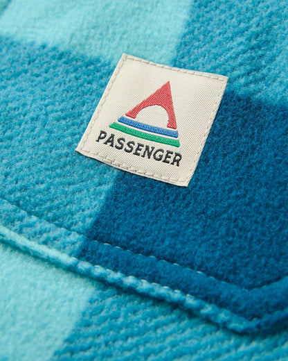 East Polar Fleece Shirt - Retro Blue Check  - Flatlay
