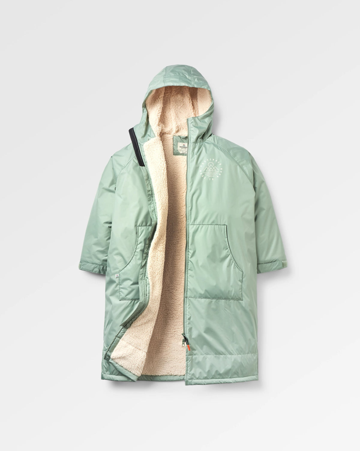 Escapism Sherpa Lined Changing Robe - Pistachio - Flatlay