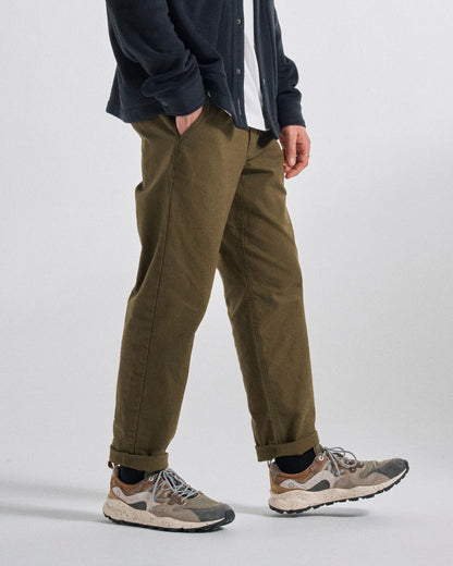 Adventurer Canvas Trouser - Dark Olive - Studio Model