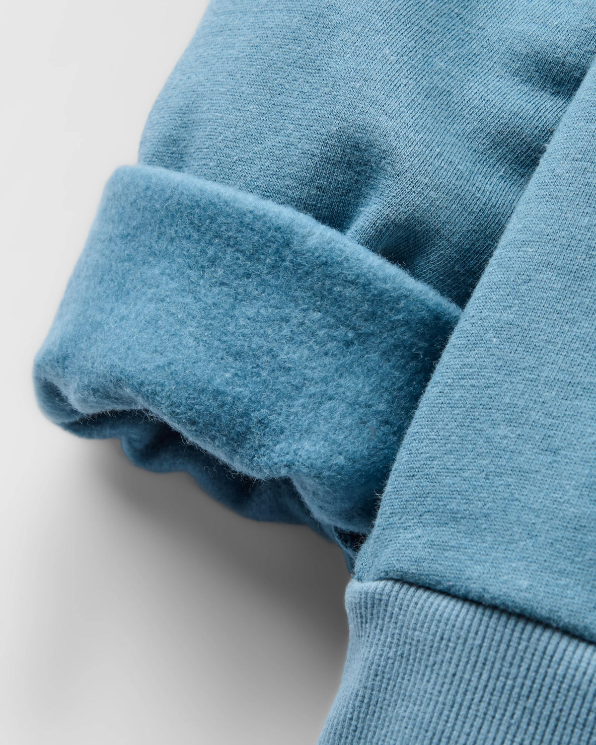 Slower Rhythms Embroidered Women's Cotton Sweatshirt - Stormy Blue - Flatlay