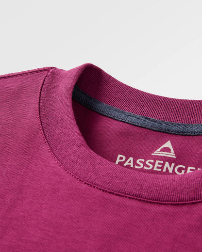 Roamer Patch Relaxed Fit T-Shirt - Warm Berry - Flatlay