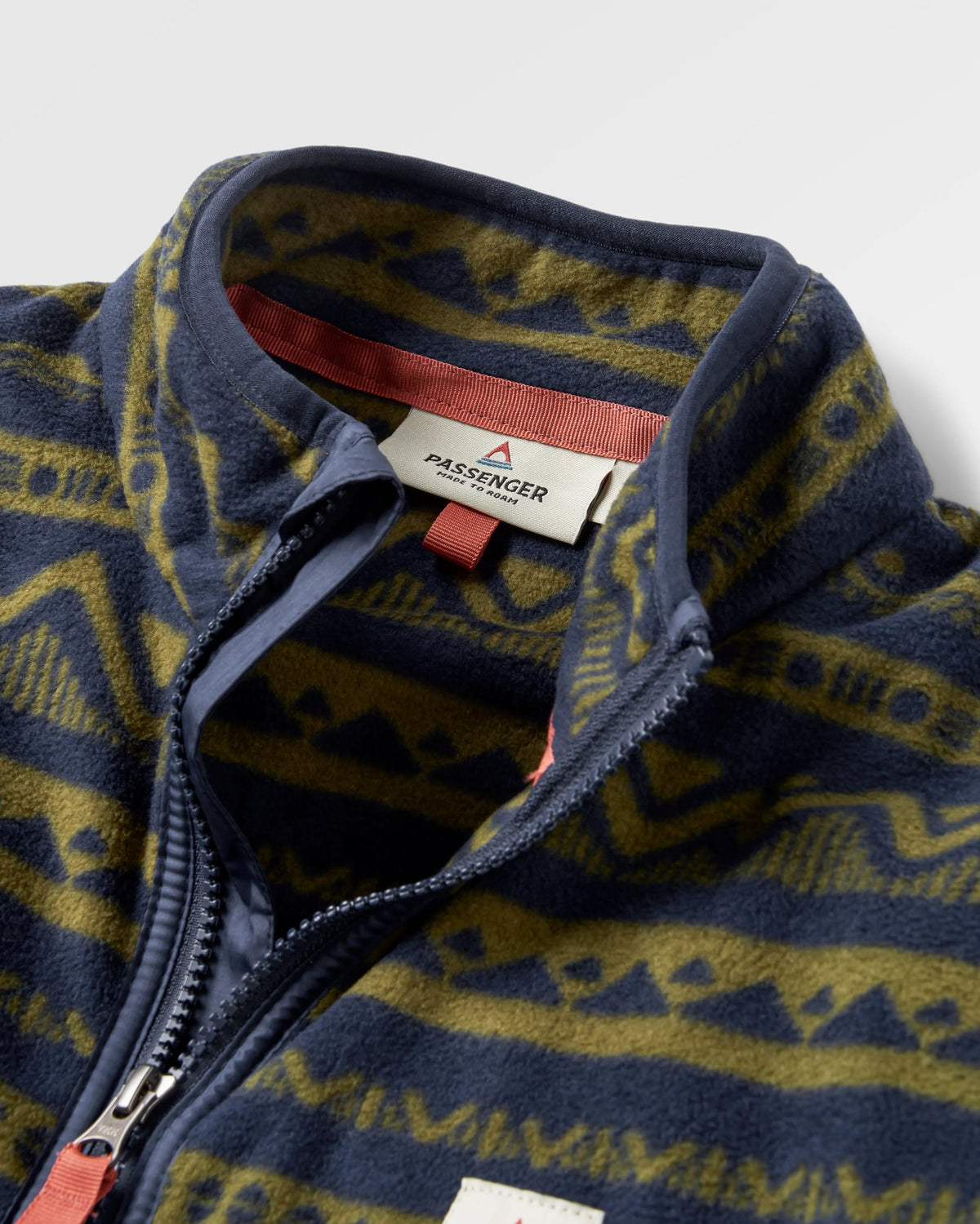 Set Off Polar 1/4 Zip Fleece - Mountain Geo Khaki/Rich Navy - Flatlay