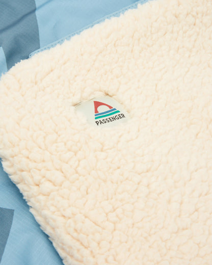 Cabin Sherpa Blanket - Faded Denim - Flatlay