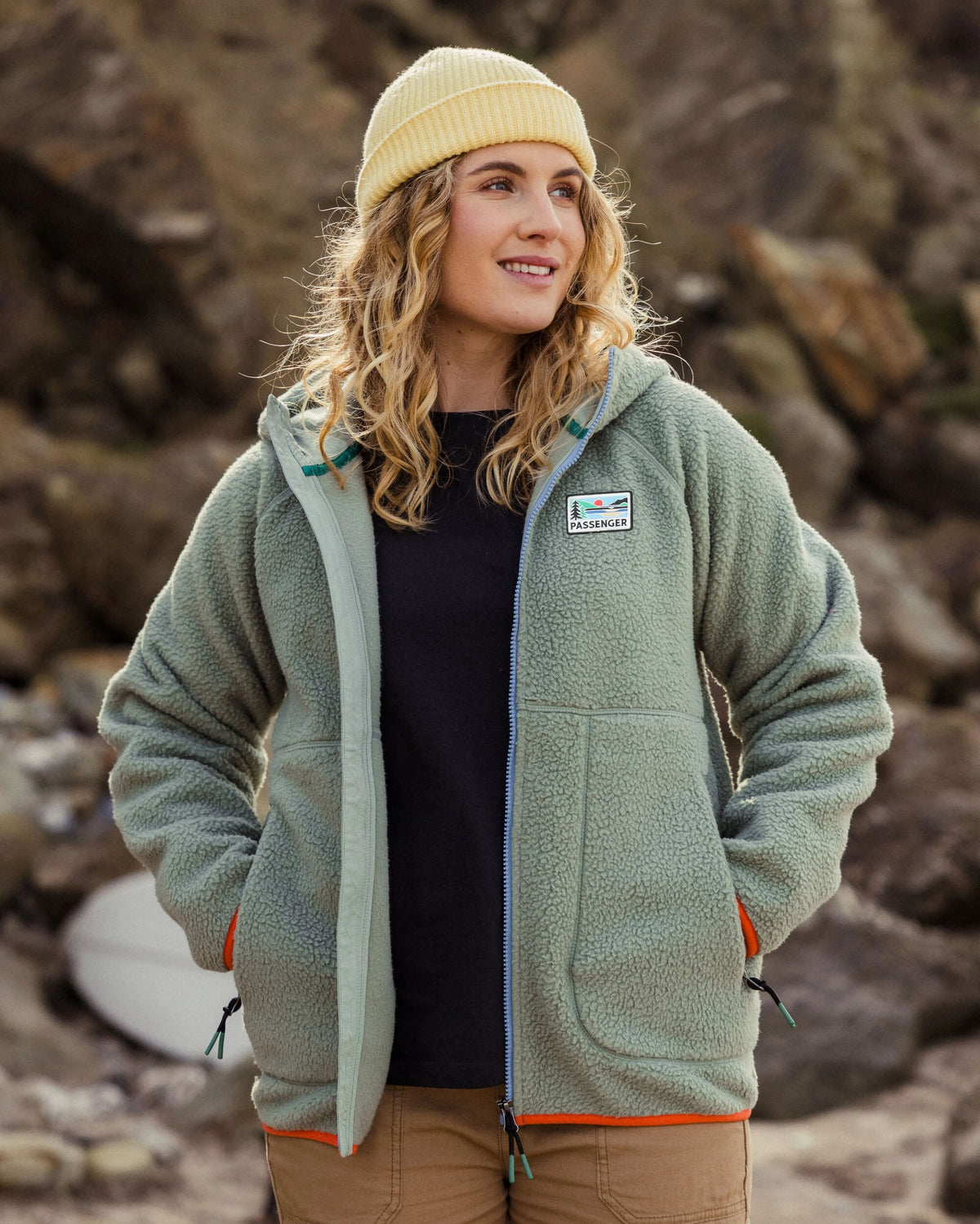 North Coast Full Zip Sherpa Fleece - Pistachio - Lifestyle